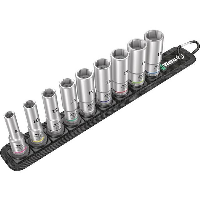 Wera Wera Belt B 3/8" Drive 9 piece Deep Socket & Rail Set 8 - 19mm