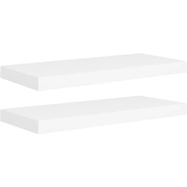 vidaXL Floating Wall Shelves 2 pcs White 60x23.5x3.8 cm MDF
