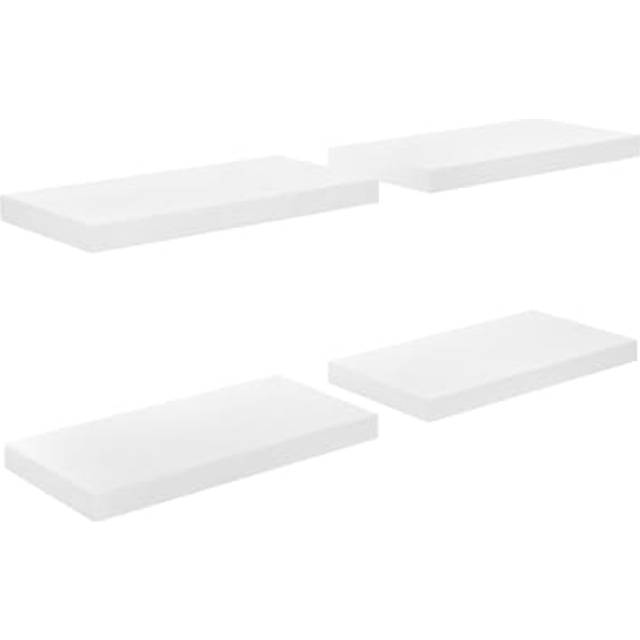 Svävande vägghyllor 4 st grå högglans 50x23x3,8 cm MDF