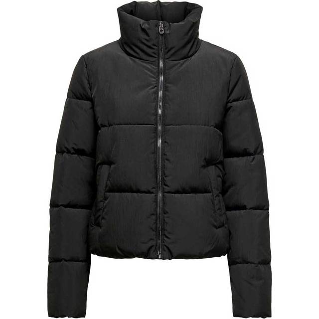 Only Womens Dolly Short Puffer Jacket in Black - Size 16 UK