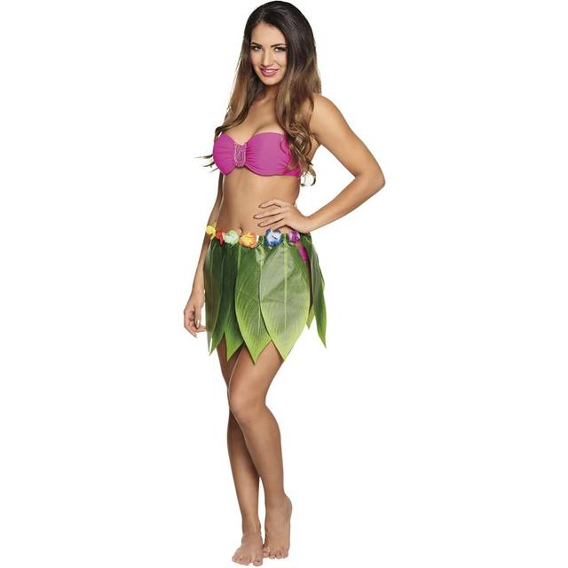 Womens palm leaf hawaiian skirt tropical leaves hula girl fancy dress skirt