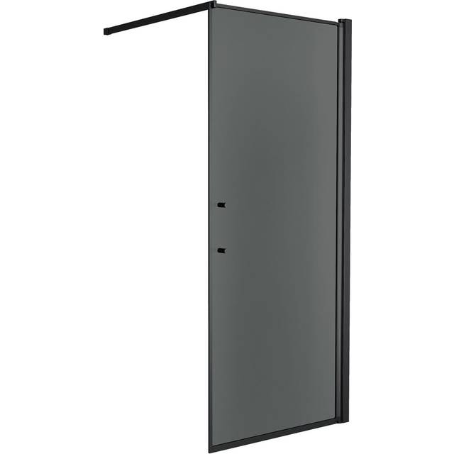 Vänern Duschvägg, Rökfärgat Glas, Svart Profil