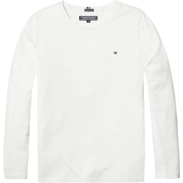 Tommy Hilfiger Boys Long Sleeve Essential Flag T-Shirt - White, White, Size 14 Years - 14 YEARS