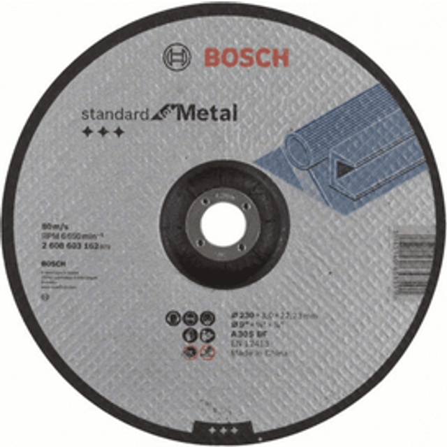 Bosch Standard Depressed Centre Metal Cutting Disc 230mm 3mm 22mm