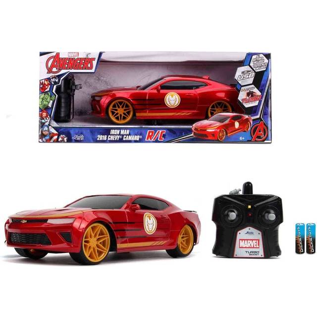 Jada Toys 253226000 Marvel RC, Iron Man 2016 Chevy, Chevrolet Camaro SS, Car, Turbo, 2 Channel Radio Remote Control, USB Charging Function, Includes
