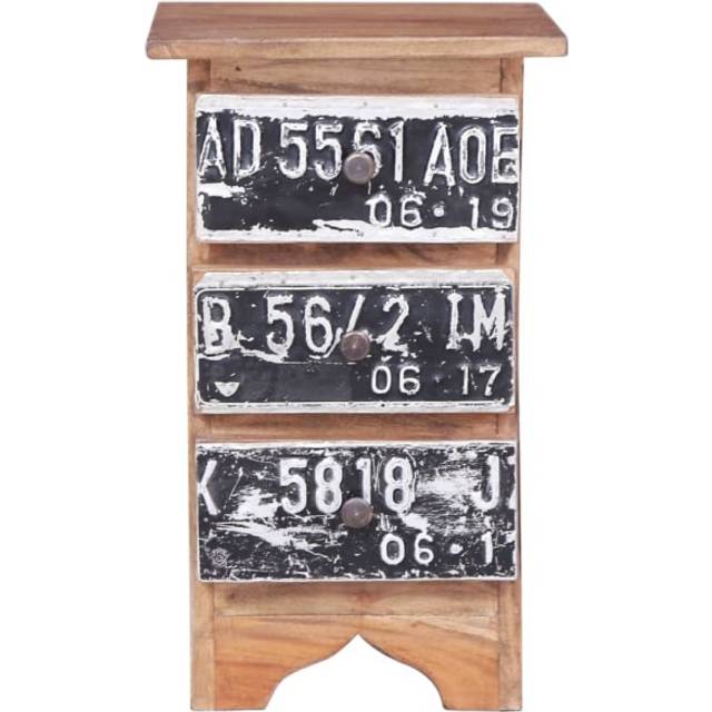 vidaXL Bedside Cabinet 30x30x51 cm Solid Mahogany Wood - Brown