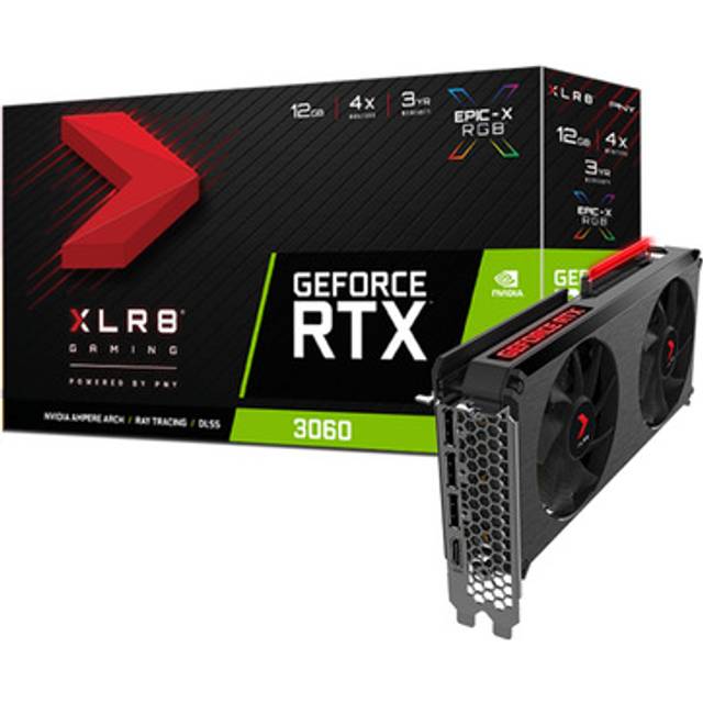 PNY GeForce RTX™ 3060 12GB XLR8 Gaming REVEL EPIC-X RGB™ Dual Fan Graphics Card