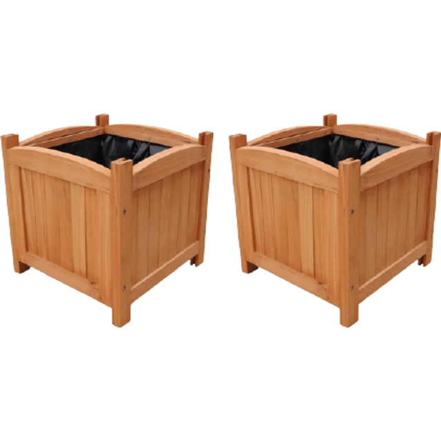 vidaXL Blomlådor 2 st upphöjda 30 x 30 x 30 cm trä