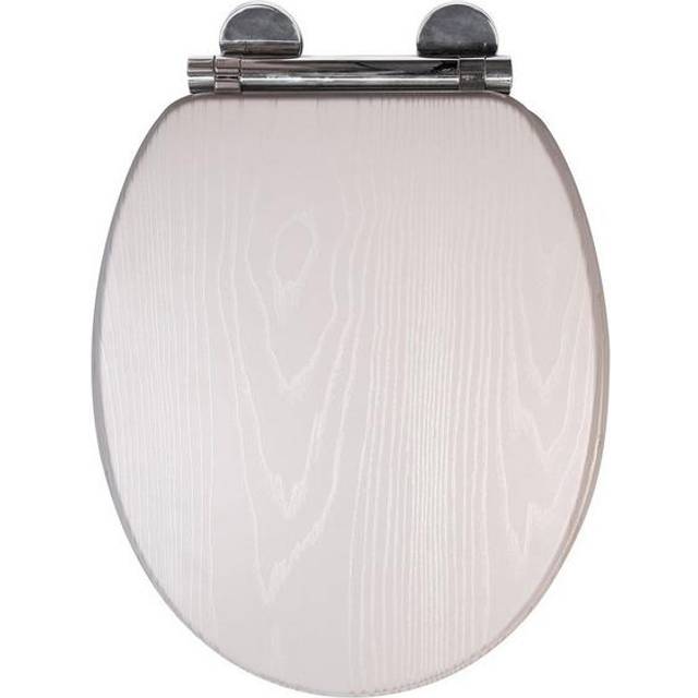 Croydex Moulded Wood Toilet Seat - White Oak Effect