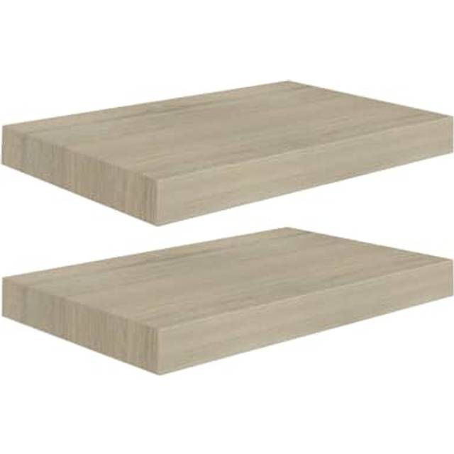vidaXL Floating Wall Shelves 2 pcs Grey 40x23x3.8 cm MDF