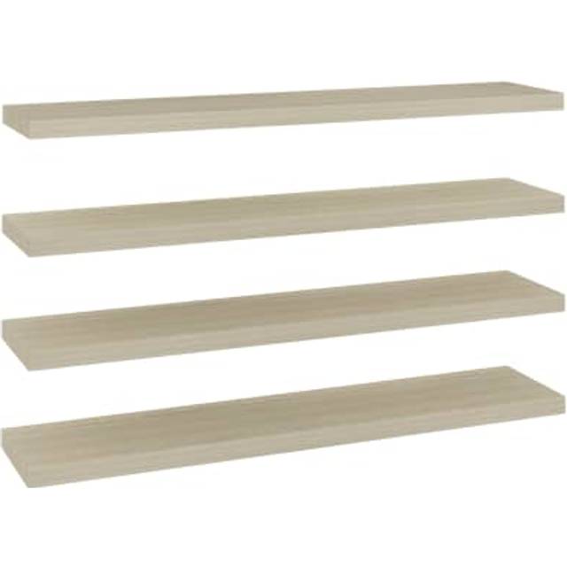 vidaXL Floating Wall Shelves 4 pcs Concrete Grey 120x23.5x3.8 cm MDF