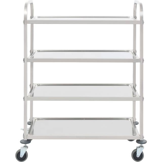 Serveringsvagn 4 våningar 107x55x125 cm rostfritt stål