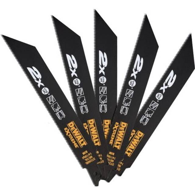 DeWalt Extreme 2X Life Metal Cutting Reciprocating Sabre Saw Blades 203mm Pack of 5