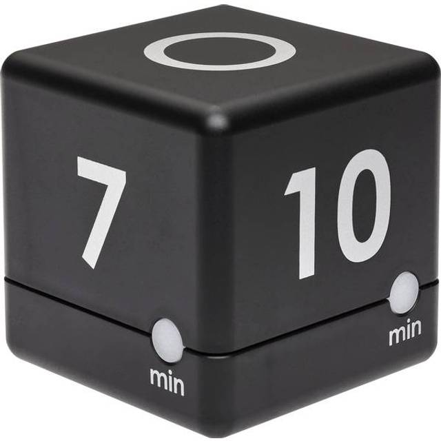 TFA Dostmann Digital Cube Timer, tidskub, tidsplanering, 6 x 6 x 6 cm, svart, 38.2040.01, L 60 x B 60 x H 60 mm