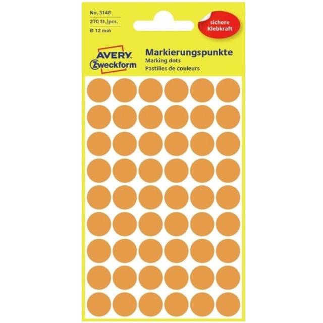 Avery Zweckform 3147Âmarking dots 5 Blatt, 270 Etiketten bright orange