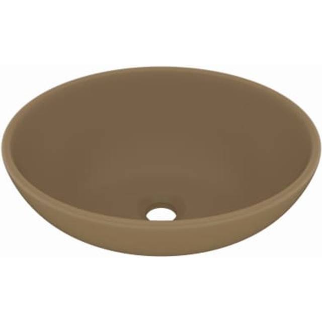 vidaXL Luxury Basin Oval-shaped Matt Cream 40x33 cm Ceramic