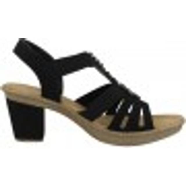 Rieker Damsandaler, damsandaletter, remsandaler, romerska sandaler, Svart svart 00, 36 EU