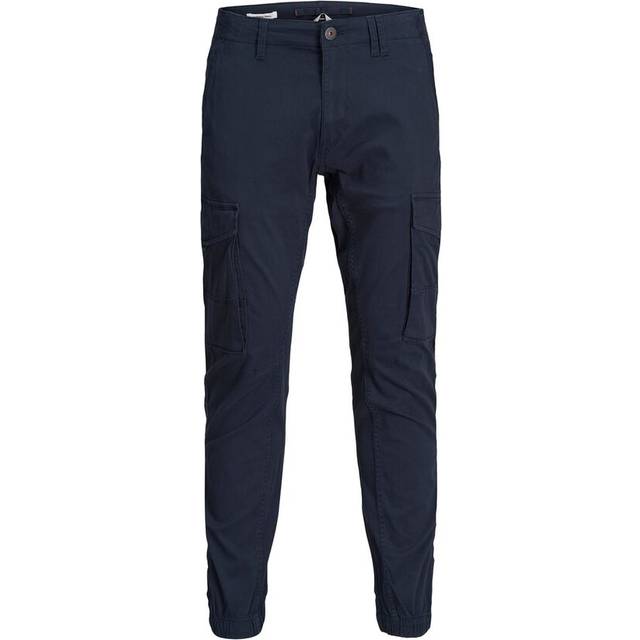 Jjipaul Jjflake Cargo Trousers in Organic Cotton, Slim Fit - Navy Blue - W28 L32