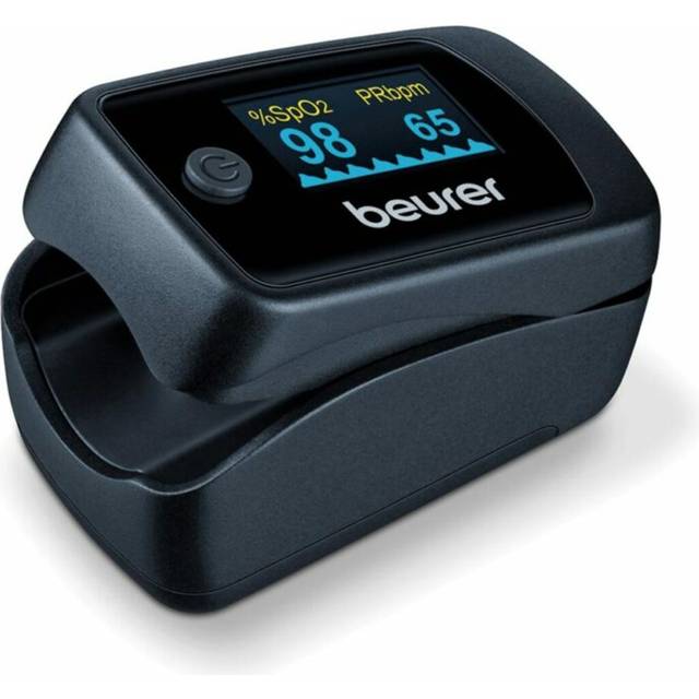 Beurer PO 45 pulsoximeter, mätning av syremättnad (SPO2), puls (puls) och perfusionsindex (PI), smärtfri användning, färgdisplay