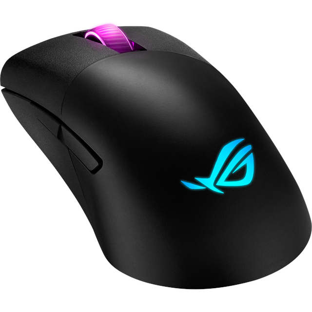 ASUS ROG Keris Wireless FPS Gaming Mouse, 3 Mode Connection - 2.4 GHz/Bluetooth/Wired USB, 16,000 DPI Optical Sensor, 7 Programmable Buttons, RGB, Ergonomic, PBT Keys, Swappable Switches, Black