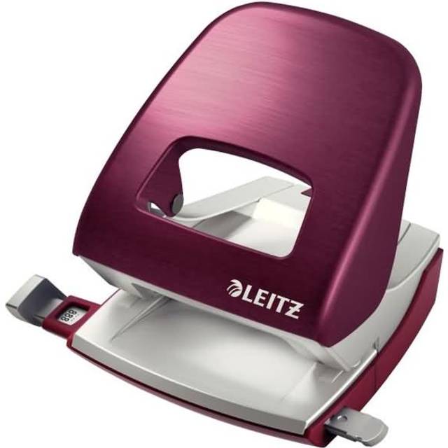 Leitz NeXXt Style Metal Office Hole Punch - Garnet Red