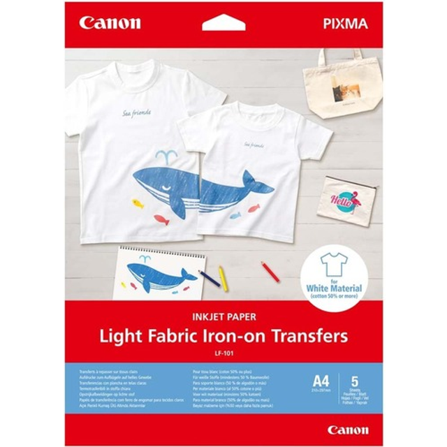 Canon LF-101 Light Fabric Iron-on Transfers, A4, 5 sheets (OSFA)