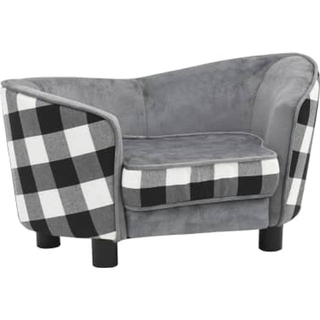 hundesofa 68x38x38 cm plys grå