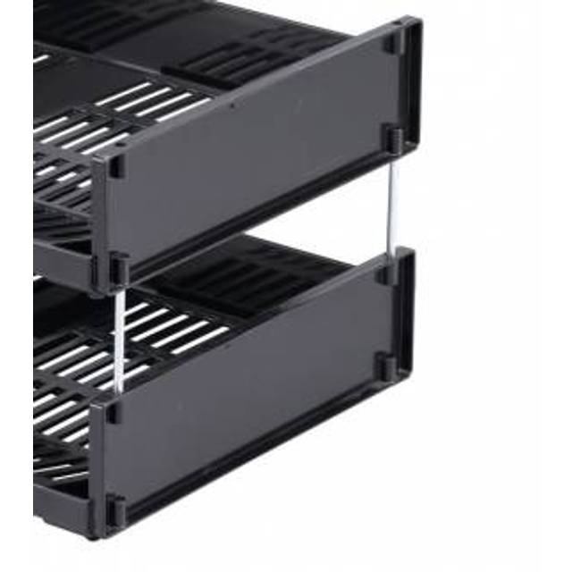 Durable Optimo Recycled Stainless Steel Letter Tray Risers Spacers, Silvers - silver