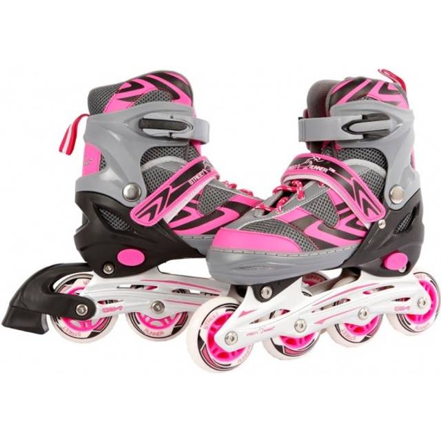 Van Manen Kids Globe Street Rider 720234 rullskridskor, rosa/grå, justerbar storlek 29-32, ABEC7 aluminiumram