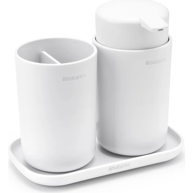 Brabantia Renew Bathroom Accessory Set Of 3 - White, White