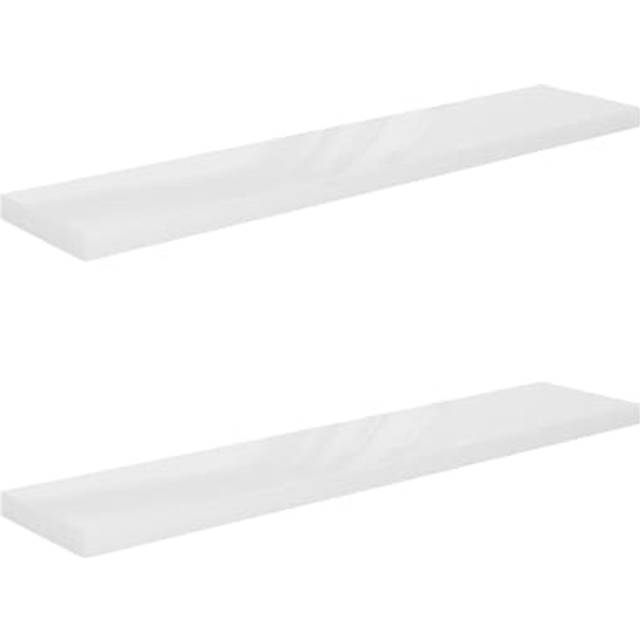vidaXL Floating Wall Shelves 2 pcs White 120x23.5x3.8 cm MDF