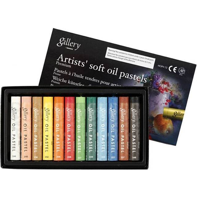 Oljepastellkritor Gallery Premium - 12 st - Mixade Färger