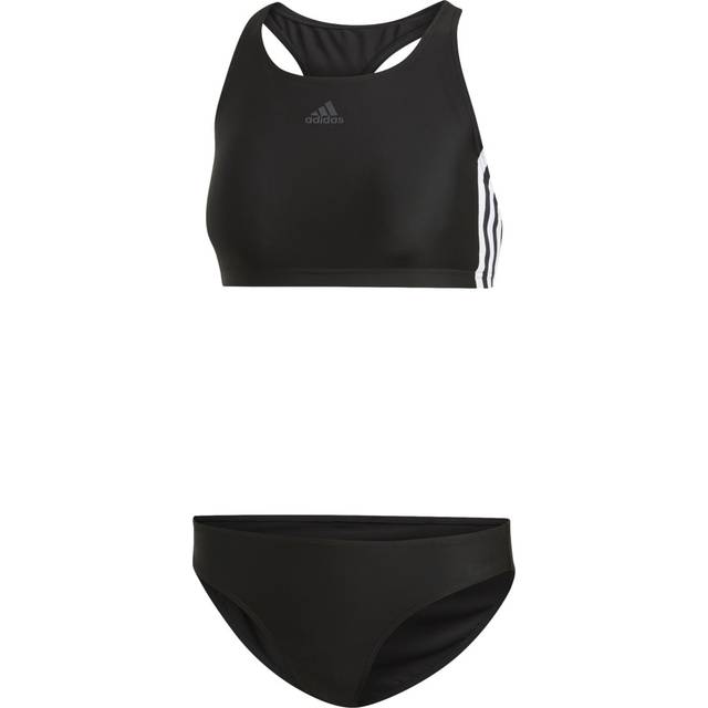 Adidas women's swim fit 3-stripe 2 piece black bikini