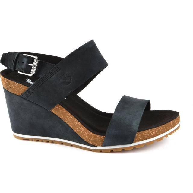 Timberland Capri Sunset Two Strap Wedge Sandals - Black