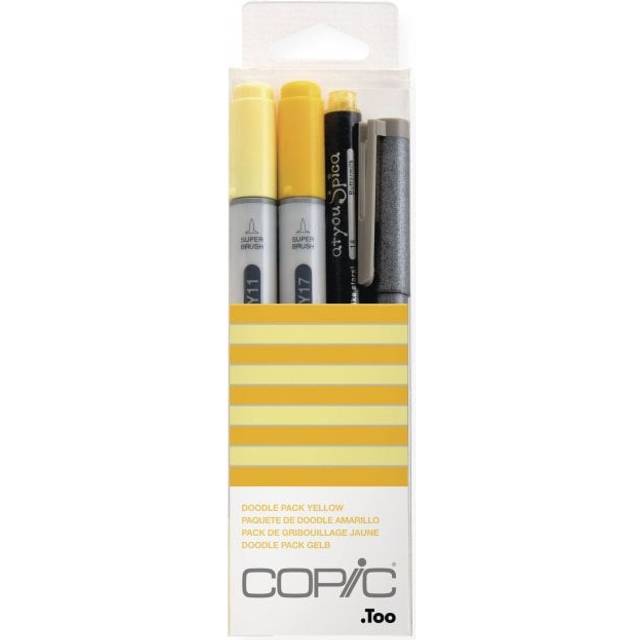 Copic Doodle Pack, Yellow, Set of 4, Yellow