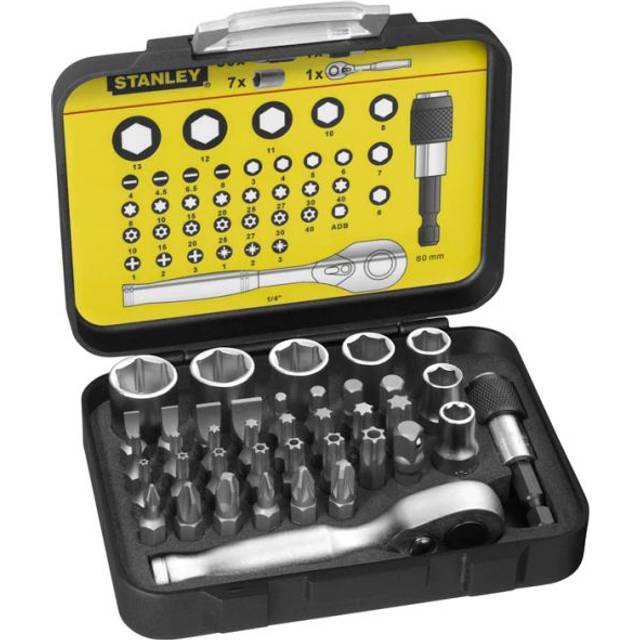 1-13-906 STA113906 Bit and Socket Set of 39 & Ratchet Metric 1/4 Drive - Stanley
