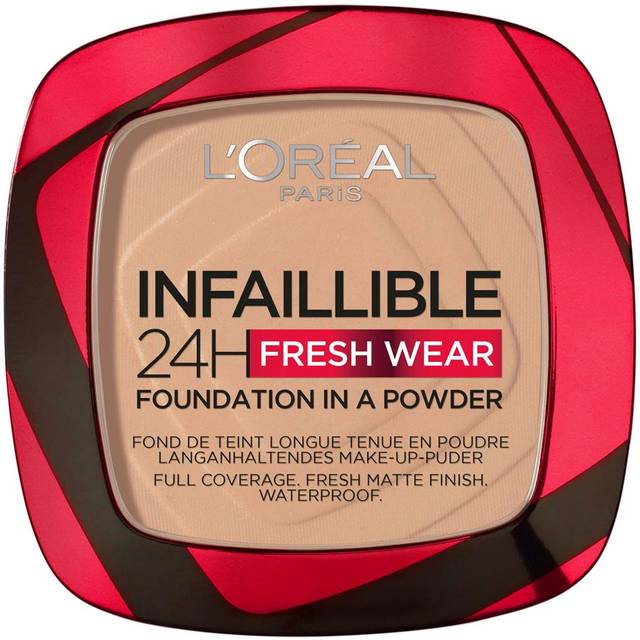 L'Oreal Paris Infallible 24H Fresh Wear Foundation in a Powder, longwear coverage, mattifying finish, available in 6 shades, 120 Vanilla, Women