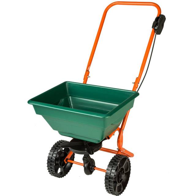 Seed Spreader - 25 l cart, for salt, grit, fertiliser and seeds - green