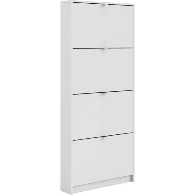 Florence Shoes 4 Flip Door Single Layer White Shoe Storage Cabinet - Furniture To Go