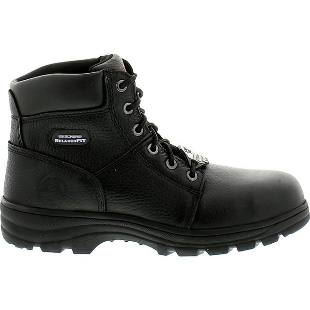 Skechers Mens Workshire Relaxed Fit Laced Safety Ankle Boots - Black - Size UK 6