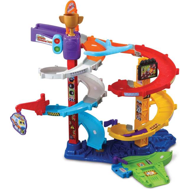 VTech Toot-Toot Drivers Twist & Race Tower, Racing Cars Car Tracks for Kids Lights and Sounds, Musical Toy Race Track for  Aged 12 Months to 5 Years