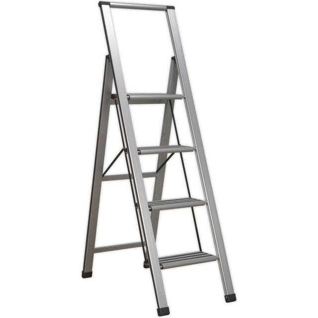 Sealey APSL4 Aluminium Professional Folding Step Ladder 4-Step 150...