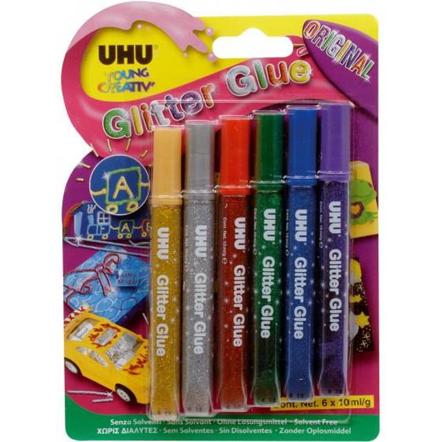 UHU 07002002 YC Glitter Glue Pens Original 6x10