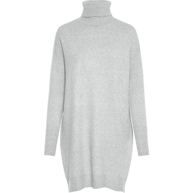 VERO MODA dam Vmbrilliant Ls Rollneck Dress Ga Noos klänning, Ljusgrå melange, S