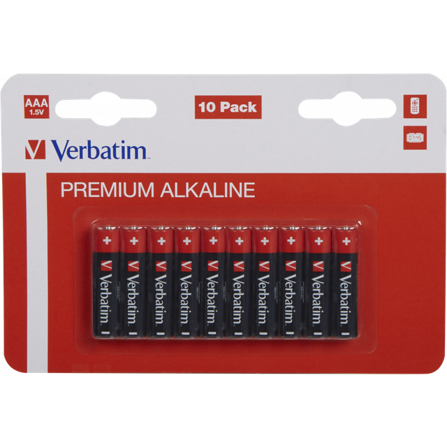 Verbatim AAA Battery Alkaline 10 Pack Hangcard (LR03)