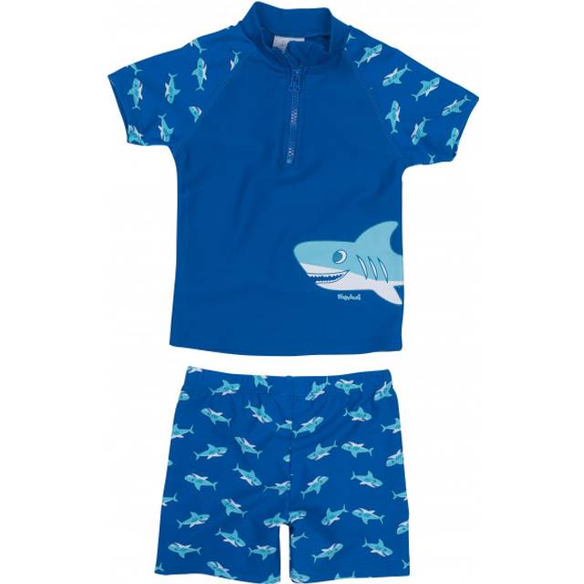 Playshoes Boys Blue Shark Swim Shorts Set (Upf50+) - 1-2 year