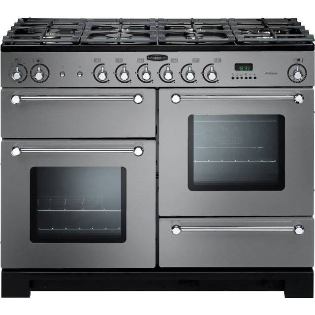 Rangemaster Kitchener KCH110DFFSS/C 110cm Dual Fuel Range Cooker - Stainless Steel / Chrome - A/A Rated