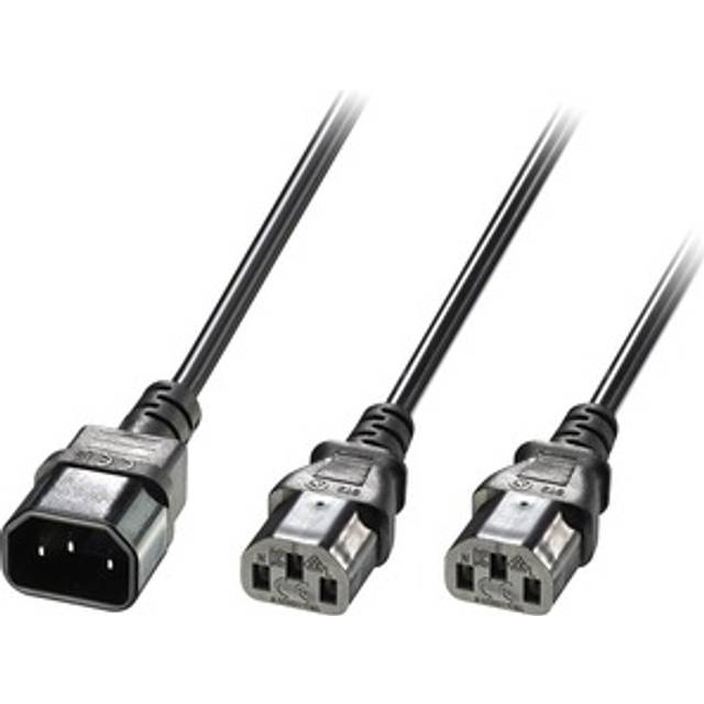 Lindy 30363 1m IEC Splitter Cable IEC C14 to 2 x IEC C13