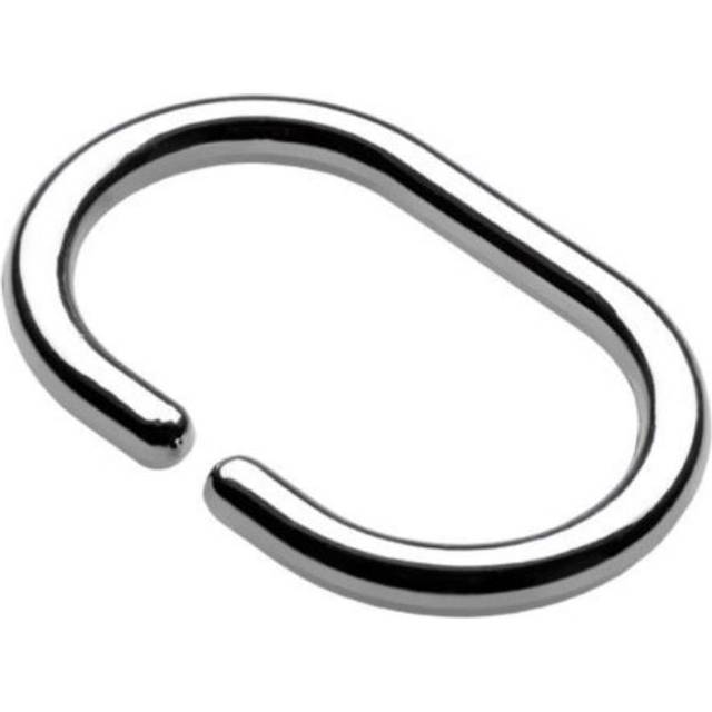 Croydex C-Shaped Shower Curtain Rings - Chrome