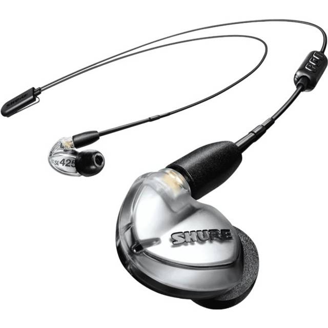 Shure SE425 PRO trådbundna öronsnäckor, professionella, ljudisolerande, detaljerat ljud, hybrid med dubbla drivrutiner, säker in-ear passform, avtagbar kabel, hållbar kvalitet, transparent(SE425-CL)